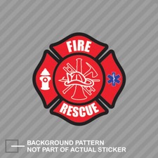 Fire Rescue Maltese Cross Sticker Decal Vinyl Emt Ems Medic