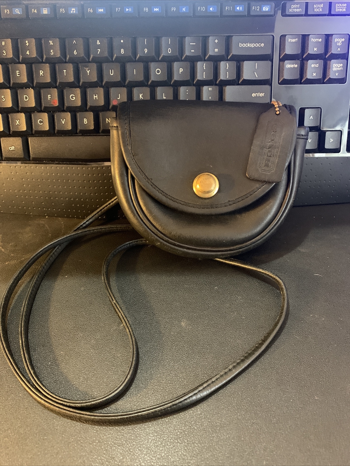 Vintage mini coach belt bag Crossbody Black Gem