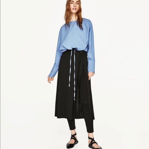 Zara Black Skirt w Attached Leggings 