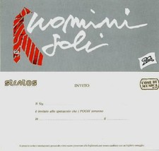 POOH CARTOLINA ORIGINALE "UOMINI SOLI" ANNO 1991  CARTLOLINA INVITO
