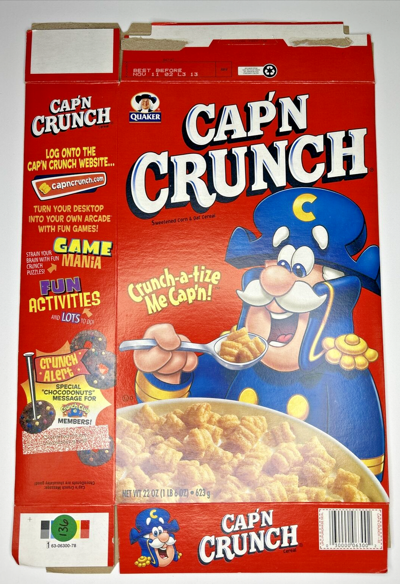 2002 Empty Cap'n Crunch 22OZ Cereal Box SKU U198/136 | eBay