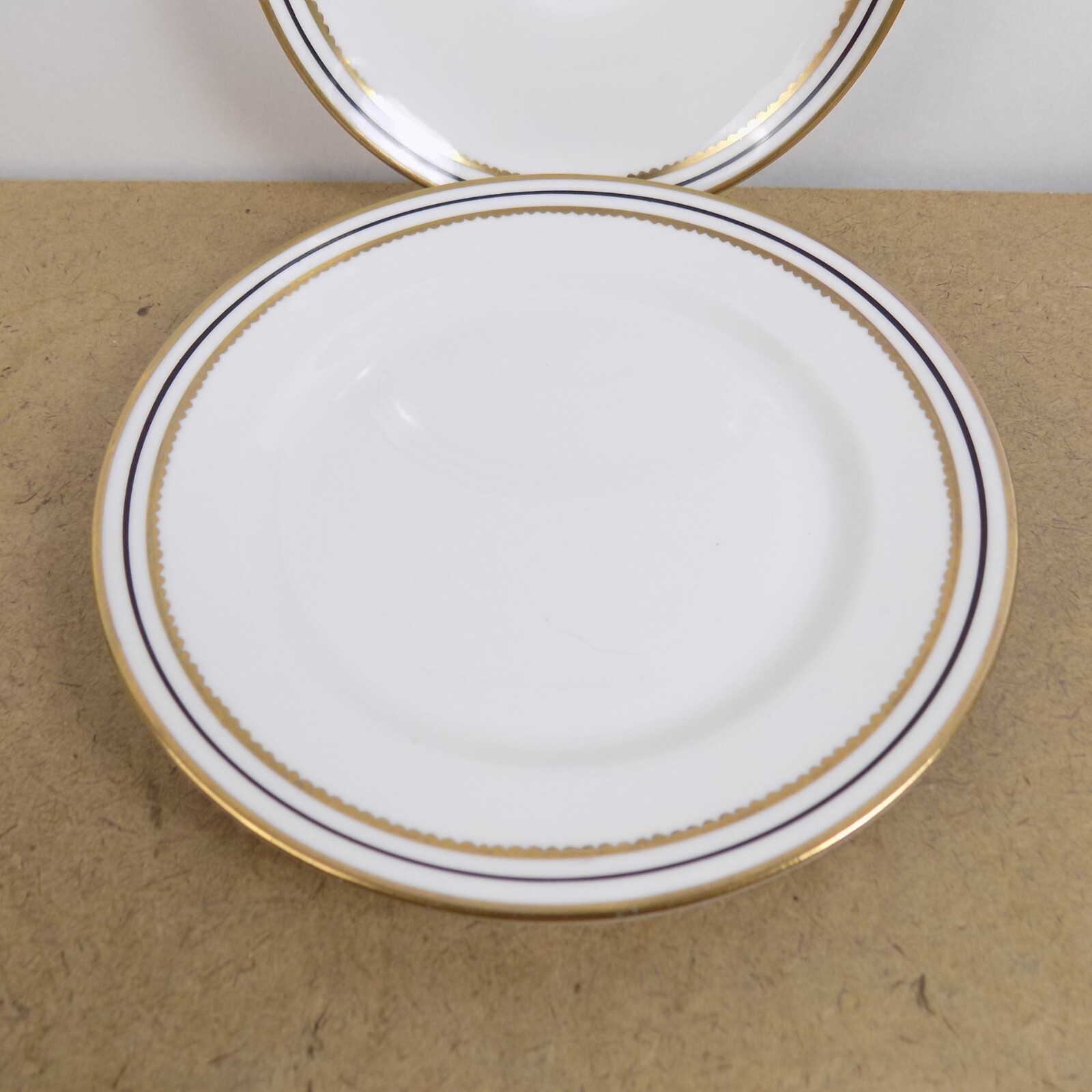 Royal Albert Crown China Cup & Saucer Plate Trio Pattern 4791 Gold & Black Trim