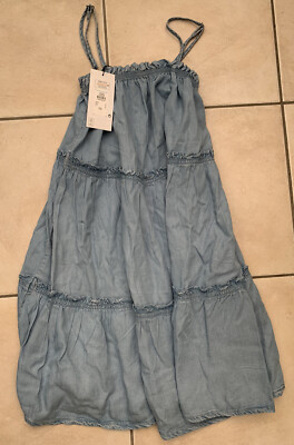 girls light ￼blue demin dress size 4 BNWT