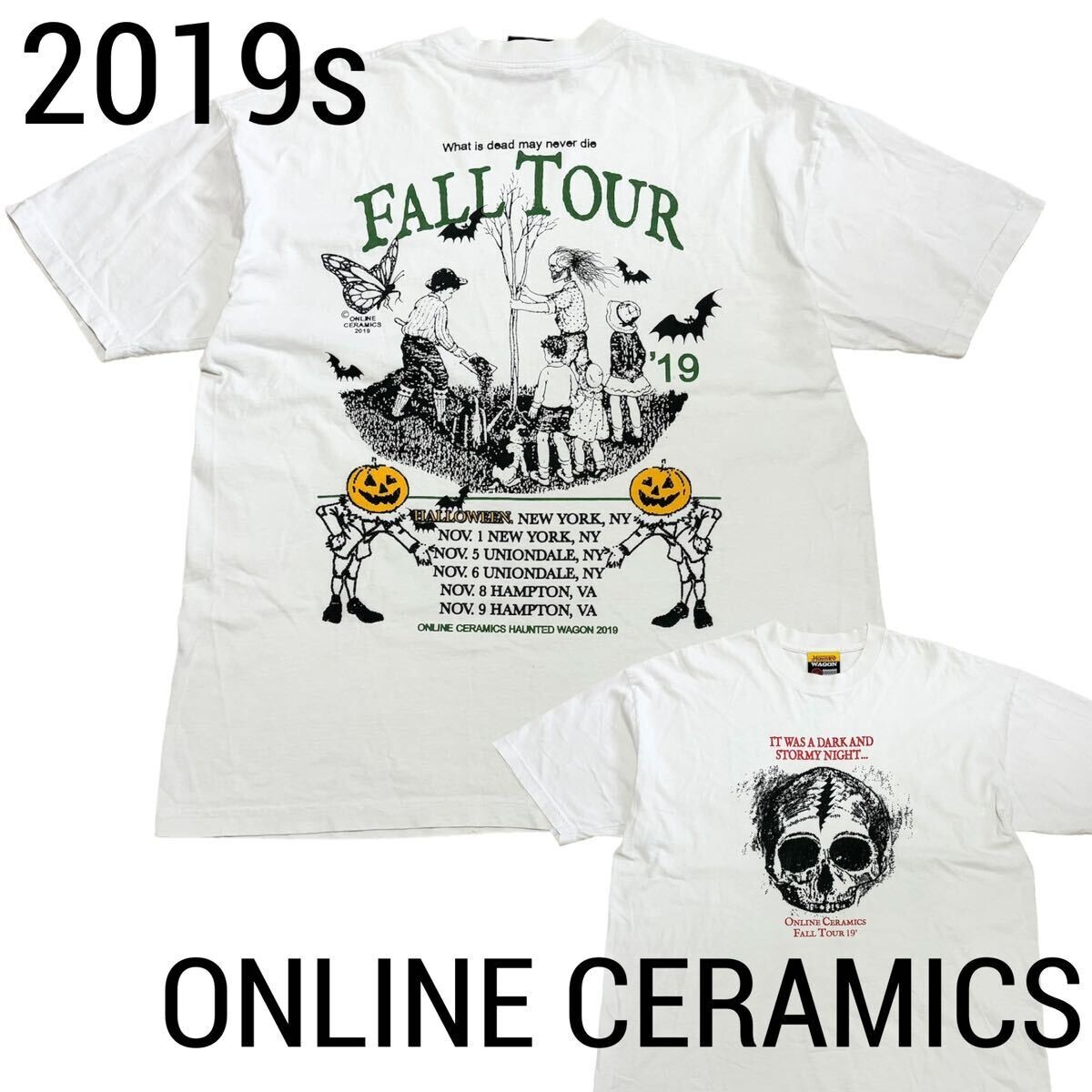Online Ceramics Fall Tour 19' T-Shirt Xl White Halloween Haunted