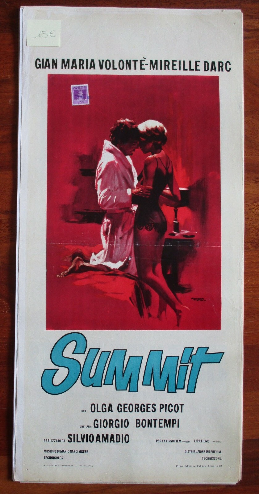 Locandina originale film Summit (1968) - Regia di Giorgio Bontempi