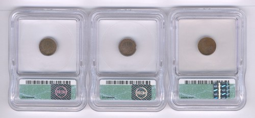FRANCE 1 CENTIME COINS CERTIFIED ICG CHOICE UNCIRCULATED: 1872-A, 1896-A, 1879-A - Picture 3 of 3