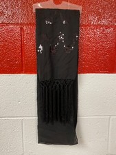 new on hanger black sheer secquin scarf