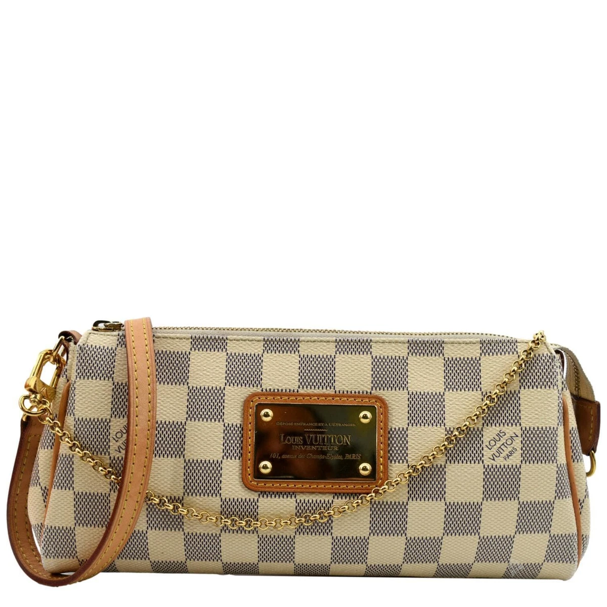 LOUIS VUITTON Damier Azur Eva Clutch Crossbody Bag