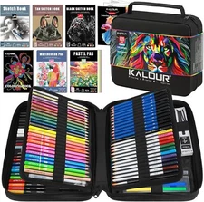 109 Drawing Set Sketching Kit, Pro Art Supplies with Fluorescent, Colored, Water