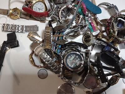 Pile Of Untested Watch Parts And Pieces  Watch Part Lot WA18