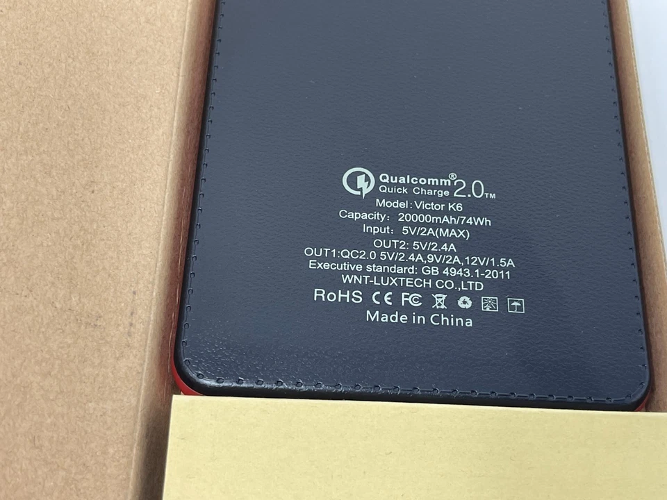 Banco de alimentación de batería KMASHI 20.000 mAh cargador portátil VK6 Qualcomm carga rápida 2 Foto 4 de 4