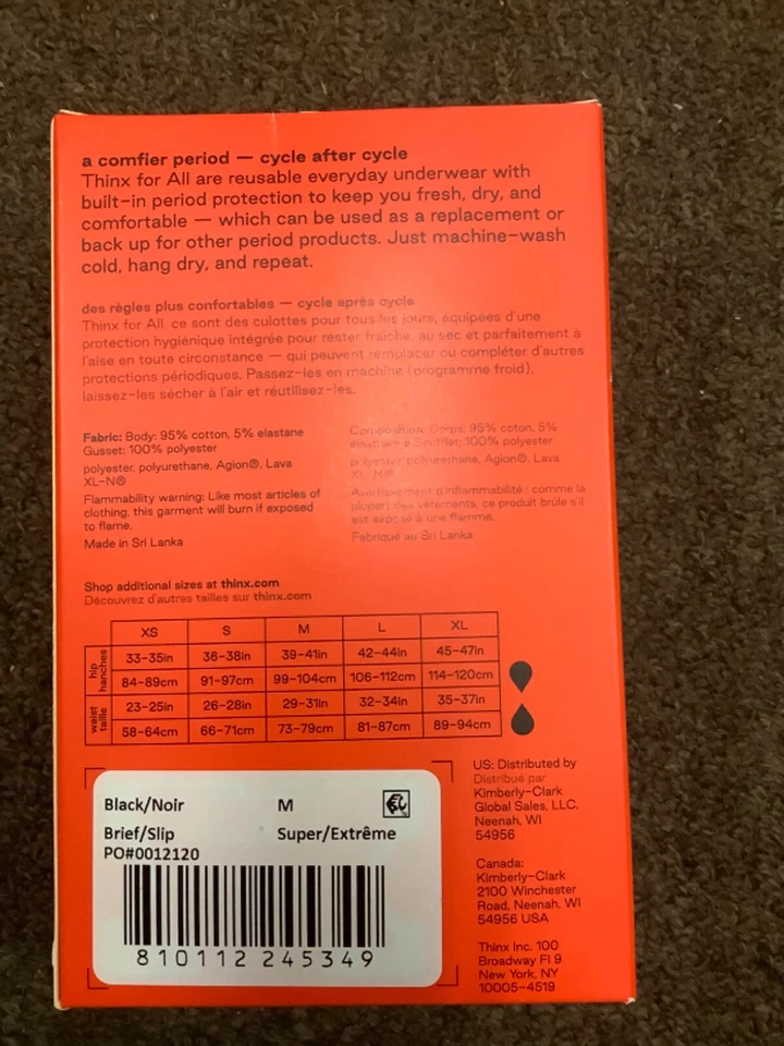 Bragas Ropa Interior Thinx para Todo Período Negras Súper Absorción Medianas NUEVO EN CAJA Foto 2 de 2