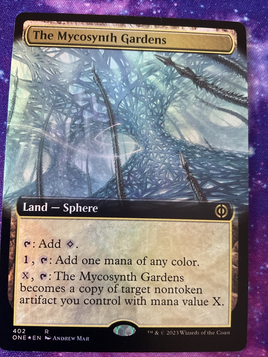 The Mycosynth Gardens Foil 402 Extended Art R MTG Phyrexia: All