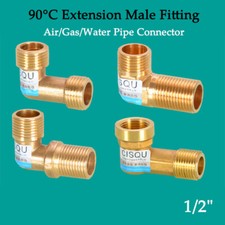 1/2" 90 Degrees Brass Extension Elbow Male Fitting Air/Gas/Water Pipe Connector
