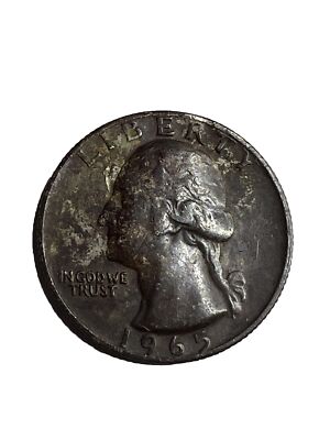 1965 Quarter No Mint Mark (MINT ERROR) Black Beauty Improperly