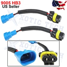 2X 9005 HB3 9145 H10 Extension Wiring Harness Socket For Headlight Fog Light DRL