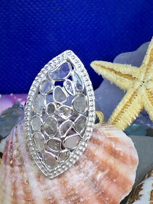 Handwerklich gefertigter Polki Diamant Ring in Marquise Form - sehr hübsch