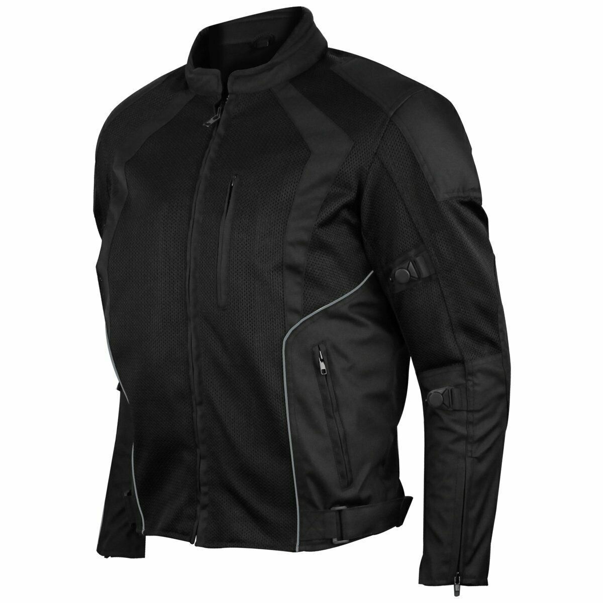 Vance Leather VL1623B Motorcycle Jacket Black Mesh CE Armor MCJ