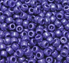 Dk Purple Pearl 9x6mm USA made Pony Beads 500pc kids school crafts kandi jewelry