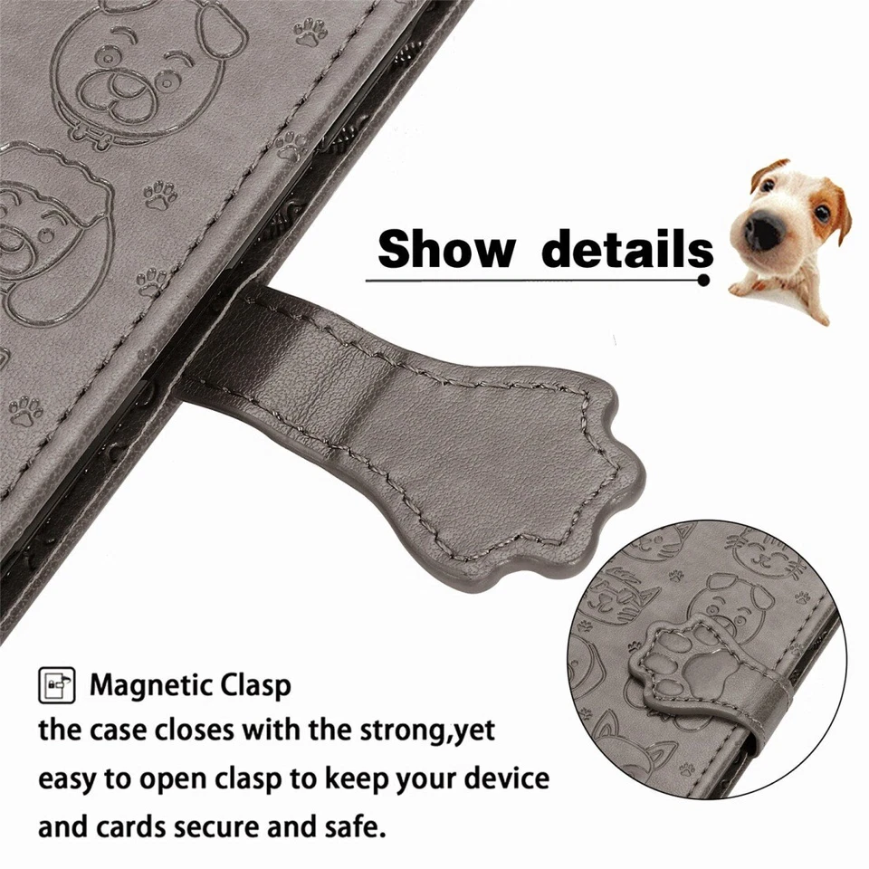 Cute Cat Dog Embossed Leather Case For - Image 3 of 4