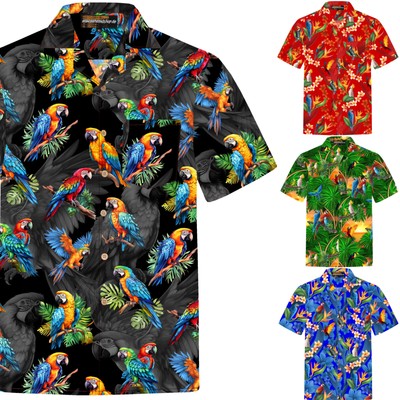 Herren Hawaii Hemd 100% Baumwolle S - 8XL Kurzarm Sommer Beach Hawaiian Shirt 