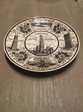 Chicago sears tower￼ Decorative Plate Made In USA  Fine American Ironstone 10"