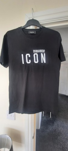 Dsquared2 Icon Embroidered Logo t shirt black white logo size m