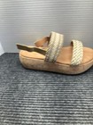 Lucky Brand Sandals Womens Size 10 Tan Beige Platform Cork Wedge Braided Buckle — photo 1