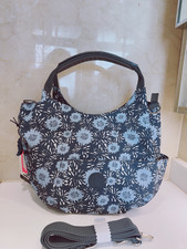 NWT Women Kipling Floral Garden Tote blue casual Handbag Crossbody hipster RARE