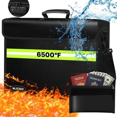 6500°F Fireproof Document Bag with Lock-Fireproof Box with 10 Layers Insulati...