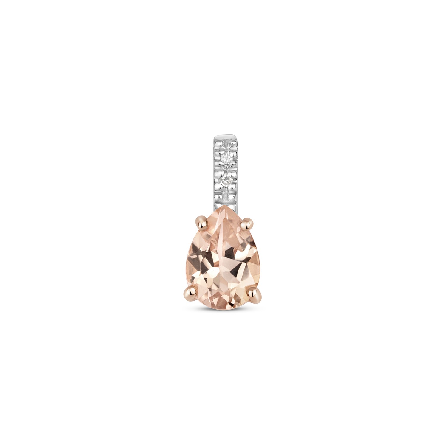 Pendentif femme or rose morganite et diamant pour illuminer votre quotidien