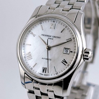 Frederique Constant Automatic Ladies Watch - White Shell Dial, Vintage Band #155