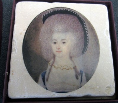 4''x4 '' Marble Coaster with Miniature Portrait Screened On - with Box
