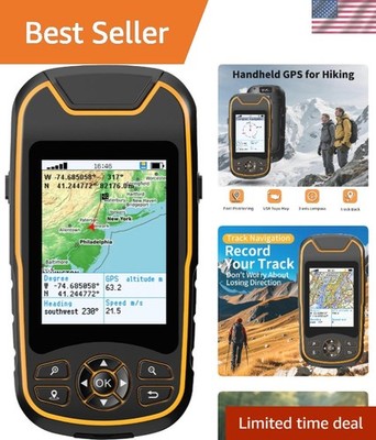 Handheld GPS for Hiking, Rugged and Waterproof Handheld GPS Navigator, 3.2'' S...