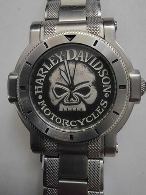 Harley-Davidson Men's Bulova Watch With Skull Face - Running