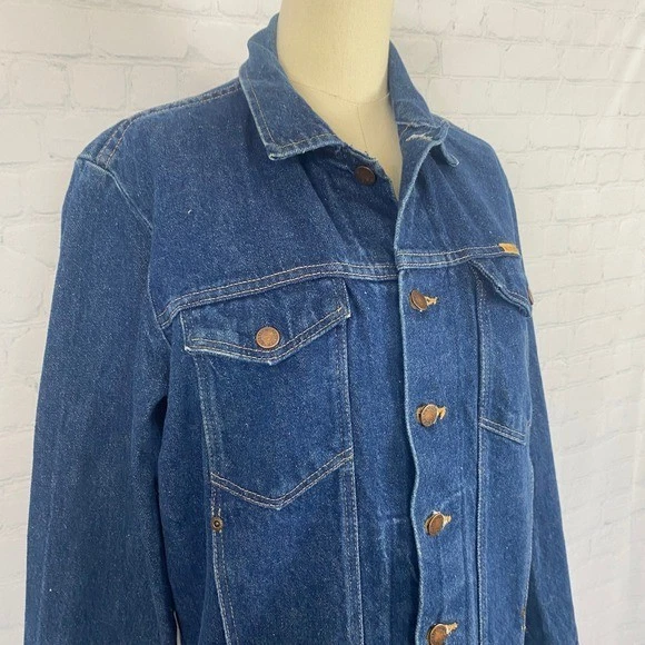 Chaqueta de Camionero Vintage Años 90 Rustler Para Hombre M Azul Denim 100% Algodón Peso Pesado Foto 2 de 4