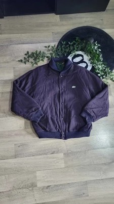 Vintage Lacoste Jacke Bomber 80er 90er selten marineblau grün Teddykragen L
