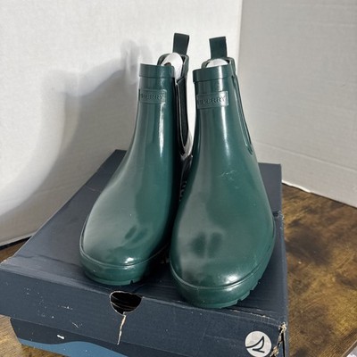 Sperry Women s Drizzle Chelsea Rain Boot Pine Green Size 8 New In Box 14087315