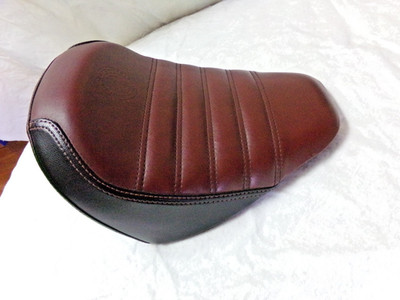 INDIAN SCOUT BOBBER DRIVER SEAT BLACK/BROWN 2018-2024 OEM NICE 2687680-LNA