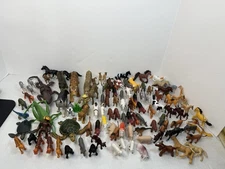 Huge Lot Plastic Toy Animals Safari Zoo Farm Horses Sea Over 100 Toys
