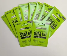 Simple Mobile Prepaid SIM Card Kit for Unlocked Gsm Phones VZW Lot of 10pxs