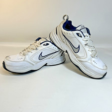 Nike Air Monarch IV Men's Size 11.5W Wide White Blue Walking Shoes 416355-102