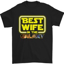Camiseta Best Wife In the Galaxy para hombre 100 % algodón