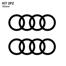 2 ADESIVI PER AUDI STYLE ANELLI 15x5 cm. A1 A3 A4 A5 A6 TT S line decal stickers