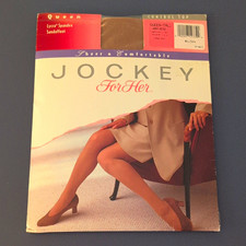 Vtg 1994 Jockey Sheer Control Top Pantyhose Sandalfoot Warm Beige Q Tall 1 Pair