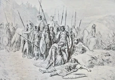 ALEXANDER DISCOVERING DARIUS BODY 1894 Best Men and Famous Women Engraving Print