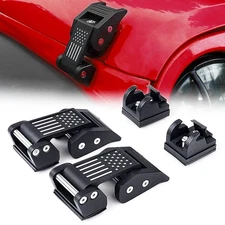 Xprite Aluminum Hood Latch Catch Buckle USA Flag for 07+ Jeep Wrangler JK JL JT