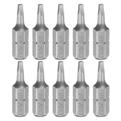 10pcs 1/4'' Hex Shank SQ0 Magnetic Head 1'' Length Square Head Screwdriver Bits