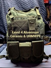  LEVEL IV BULLETPROOF PLATES CERAMIC  UHMWPE COATED PLATES WITH ASSAULT CARRIER