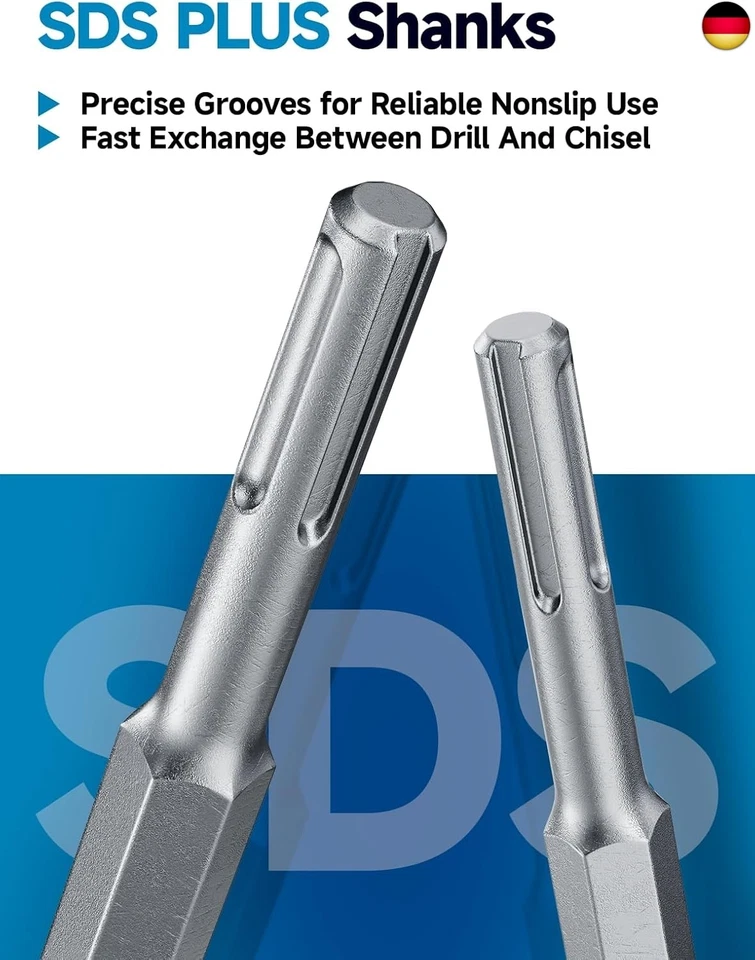 SEESII SDS Plus Meißel Set 2-teilig ? Spitzmeißel & Flachmeißel 240mm ? 40 - Bild 2 von 3